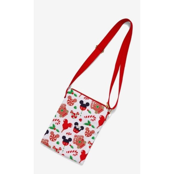 LOUNGEFLY Mickey Disney Holiday Treat Crossbody Bag NEW - Picture 2 of 3